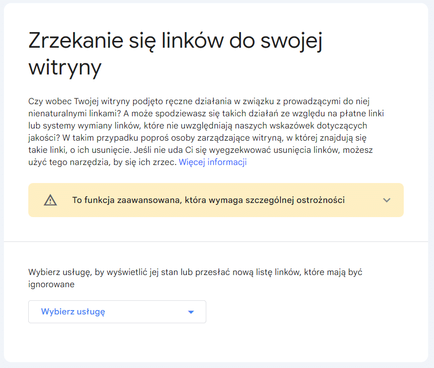 Google Search Console Disavow Tool