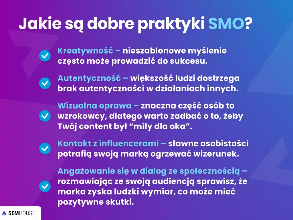 Jakie są dobre praktyki SMO?