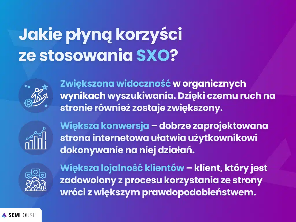 Jakie płyną korzyści ze stosowania SXO?