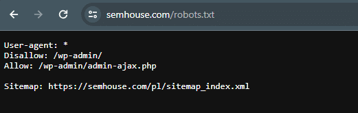 Plik robots.txt na przykładzie strony agencji SEM House