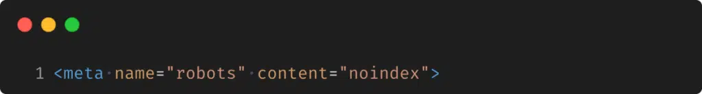 Umieszczenie meta tagu noindex w sekcji head strony internetowej