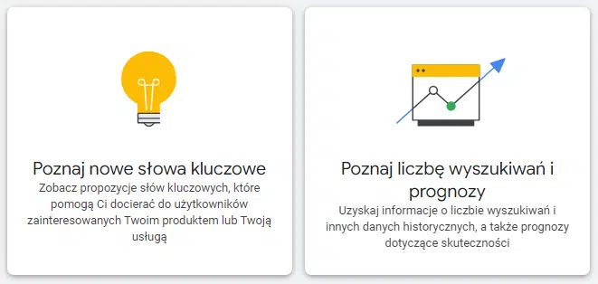 Planer słów kluczowych - research słów kluczowych przy pomocy dedykowanego narzędzia Google