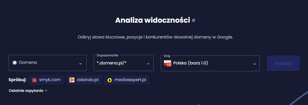 Analiza widoczności w Senuto