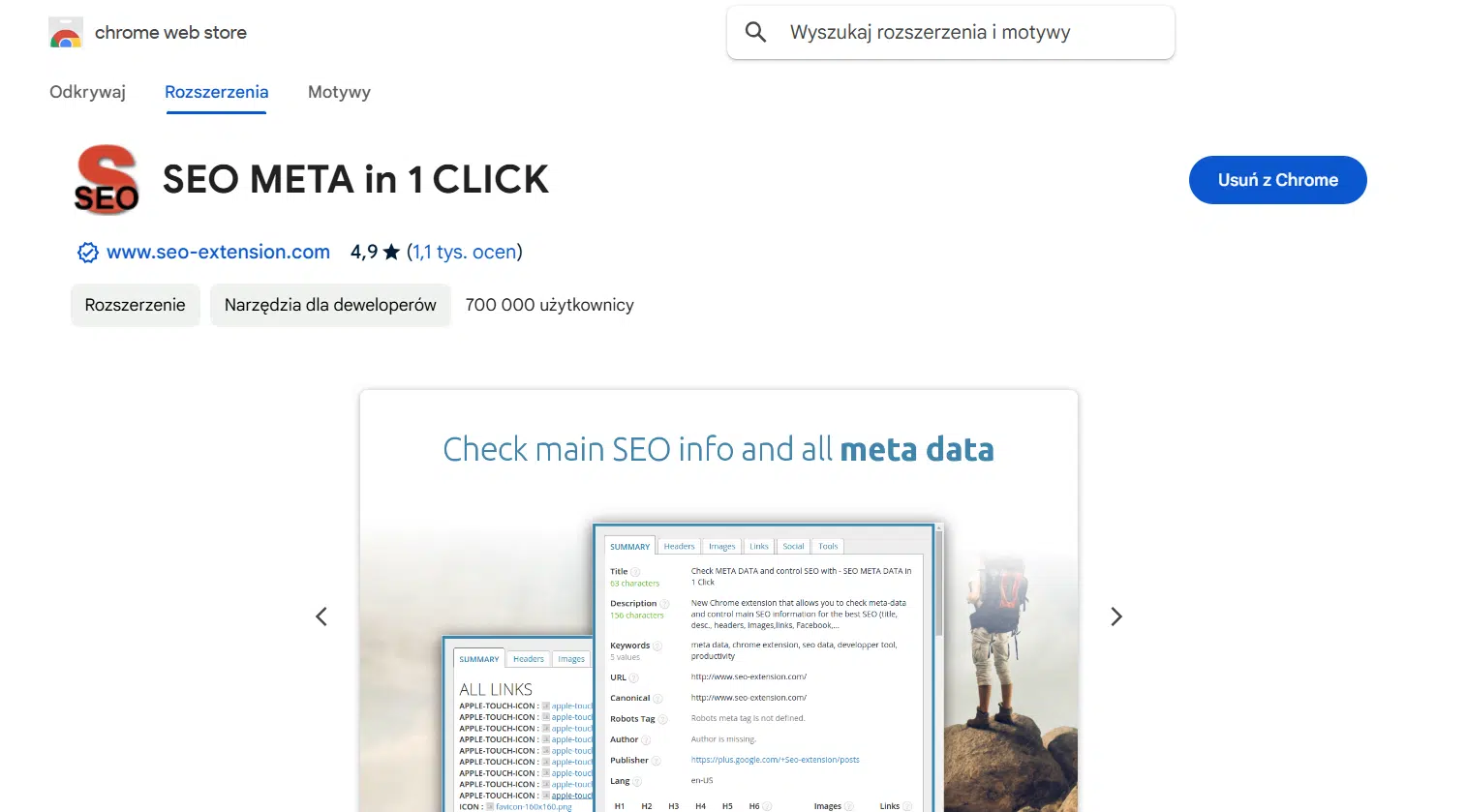 SEO Meta in 1 Click - szybki audyt SEO stron internetowych