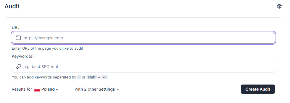 Surfer SEO Audit - narzędzie do audytu SEO