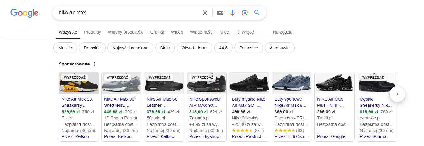 Kampania produktowa w Google