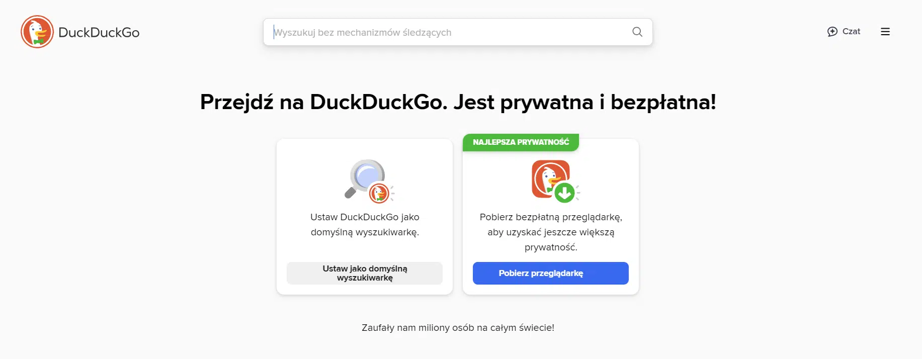 DuckDuckGo - niezależna wyszukiwarka gwarantująca większą prywatność