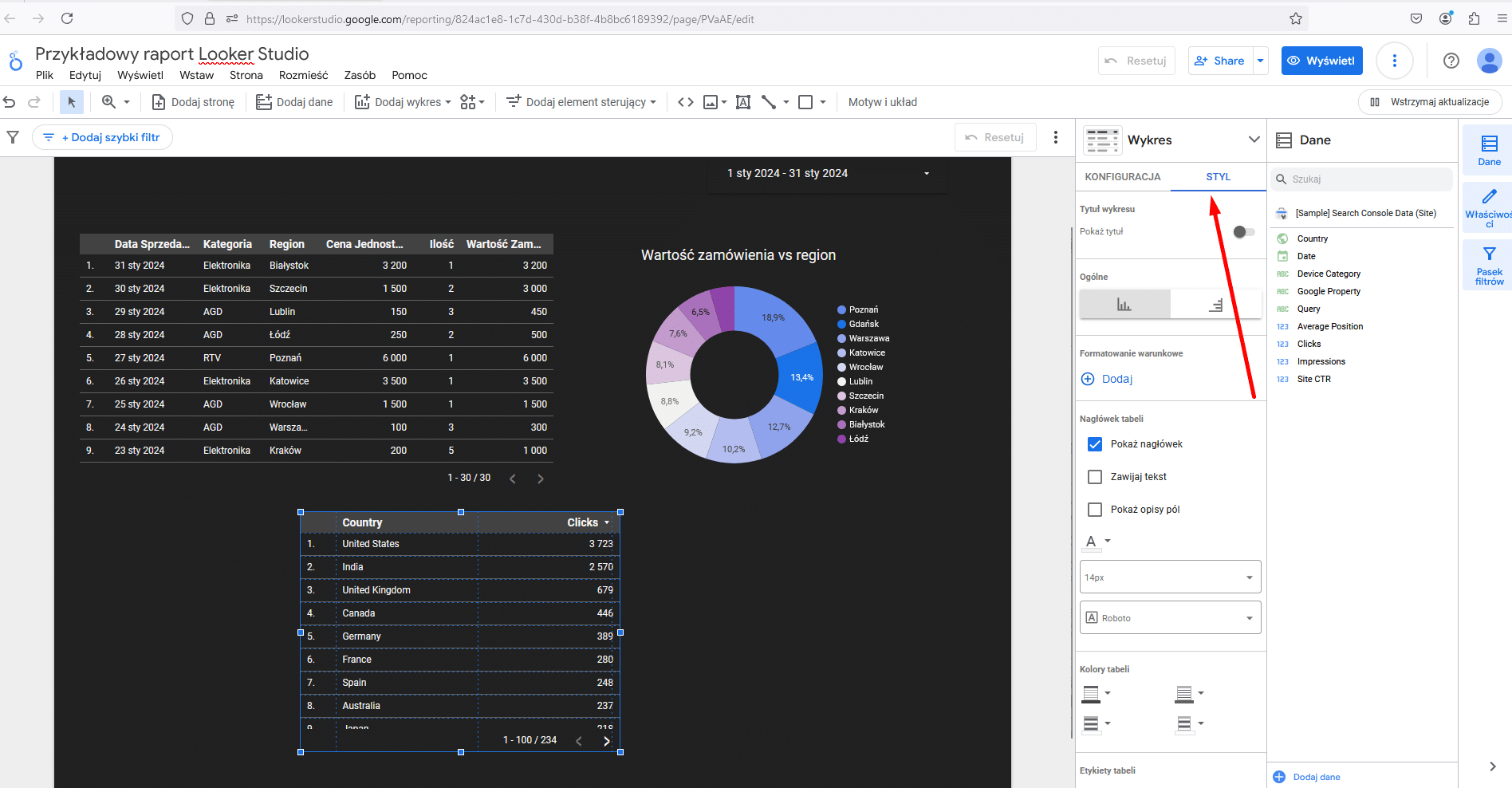 Looker Studio (Google Data Studio) - formatowanie danych
