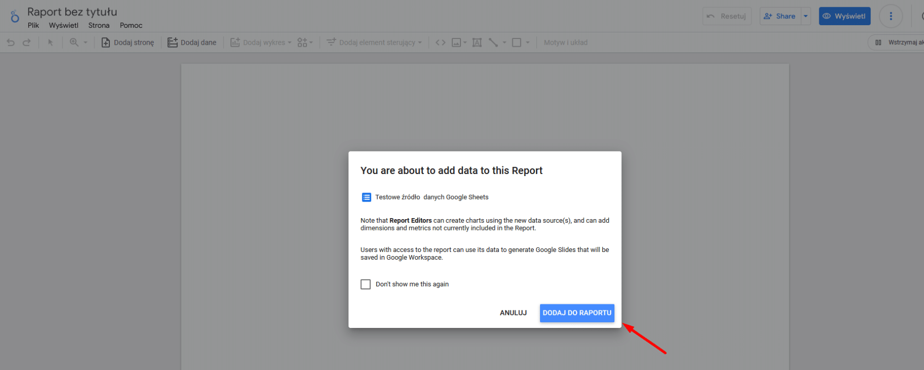 Looker Studio (Google Data Studio) - tworzenie raportu