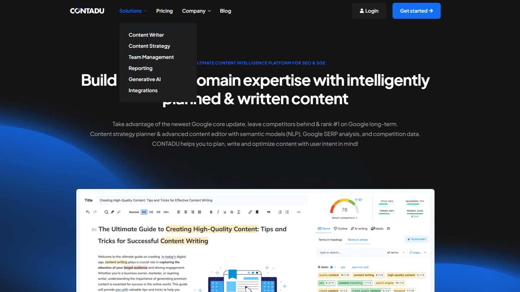 Contadu Content Intelligence - narzędzie SEO do optymalizacji treści