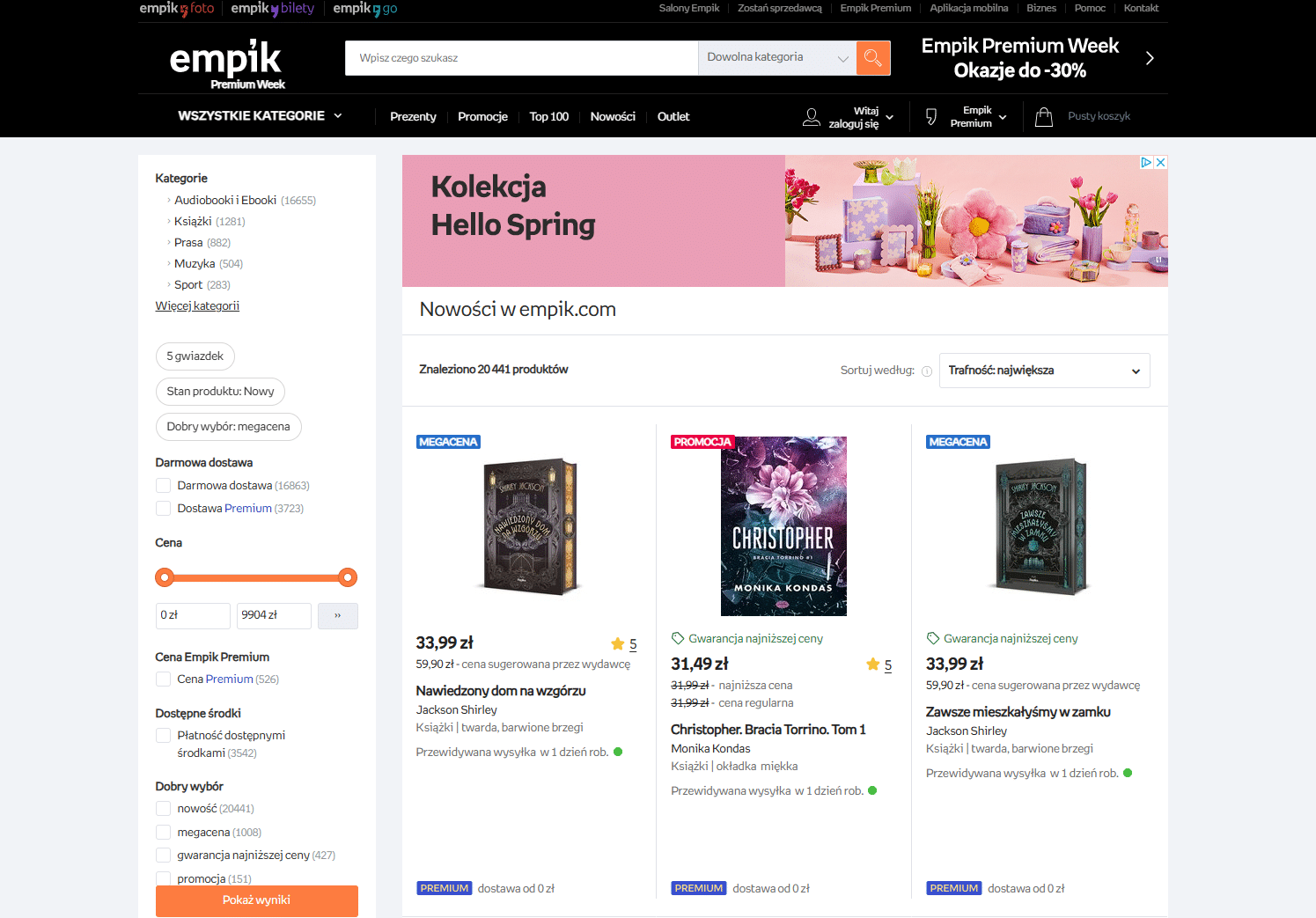 Empik.com - przykład sklepu na Magento