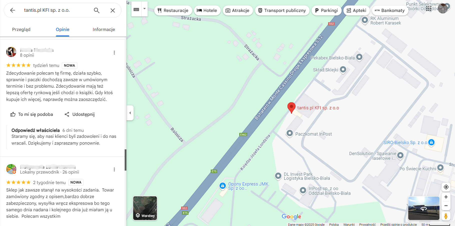 Odpowiadanie na opinie w Google - na przykładzie pozytywnej recenzji księgarni internetowej Tantis