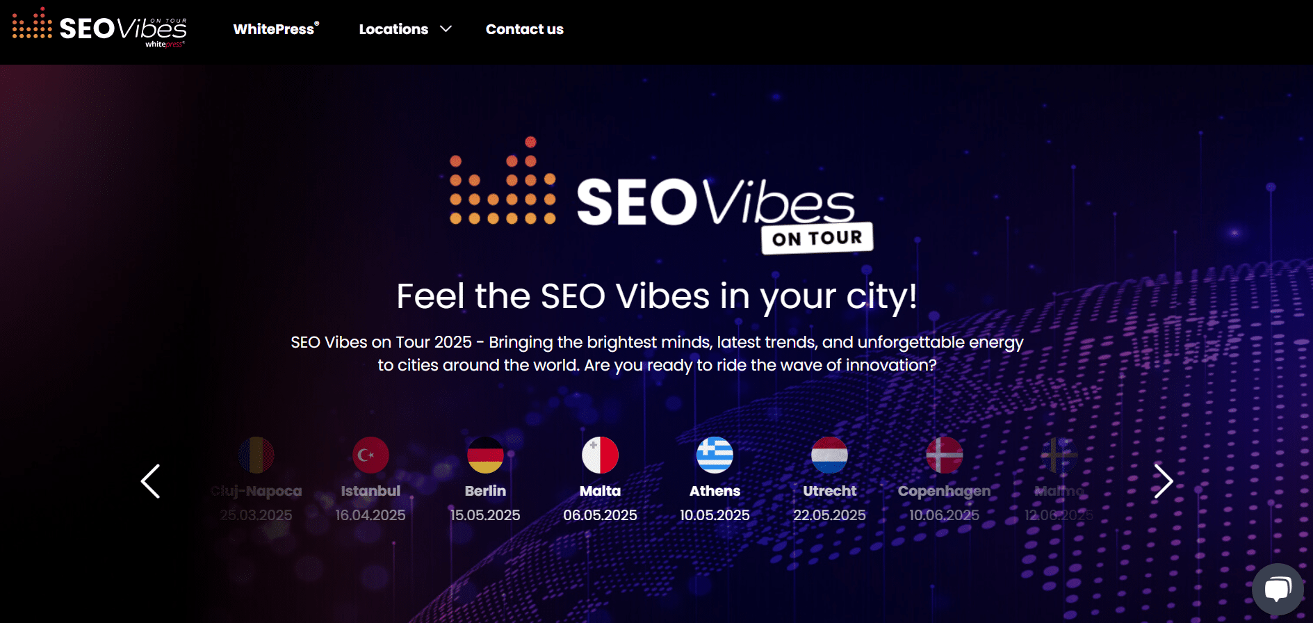 Przykład event marketingu – SEO Vibes on tour organizowane przez firmę WhitePress