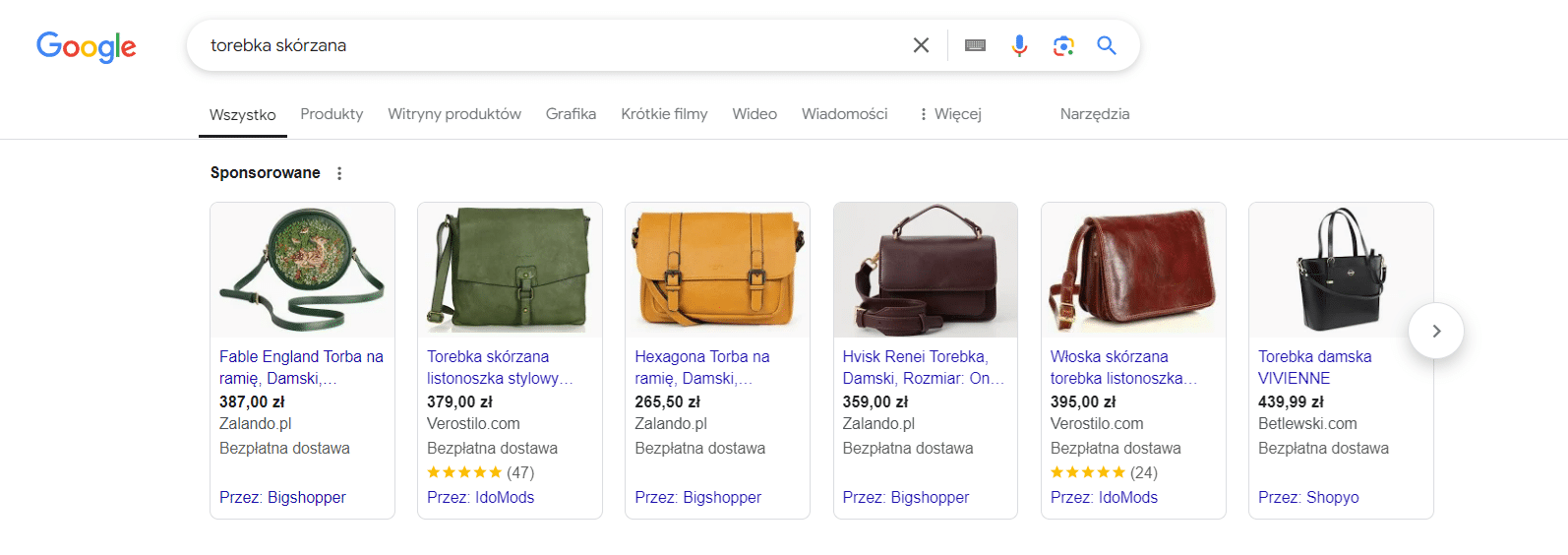 Kampania produktowa Google Ads