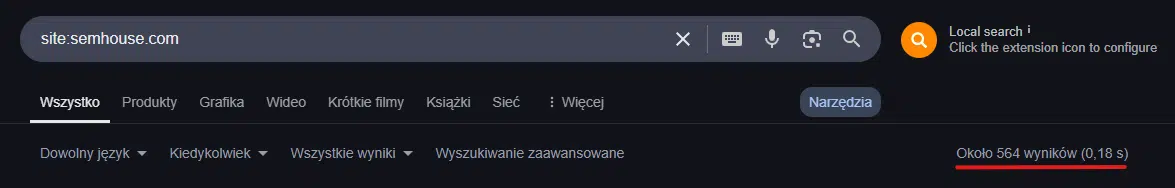 Wykorzystanie komendy site: do sprawdzenia, czy strona jest zbanowana 