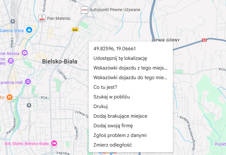 Zgłoszenie problemu z Google Maps bezpośrednio na mapie