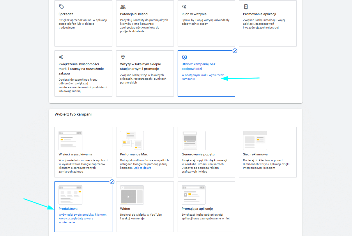 Tworzenie kampanii produktowej w Google Ads