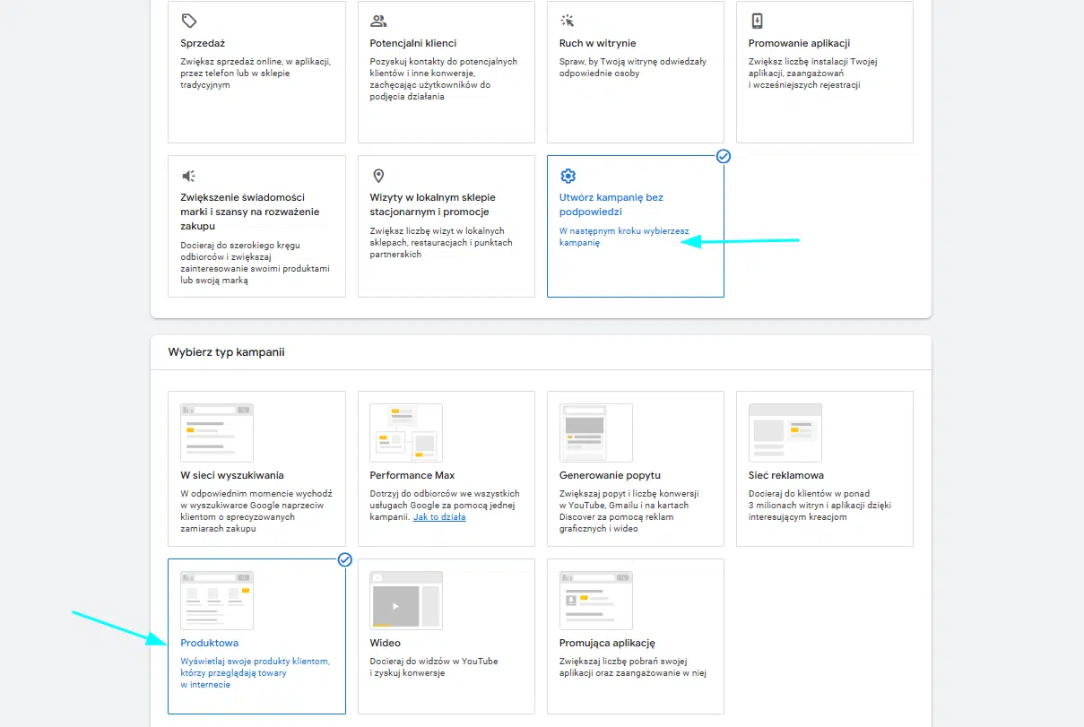 Tworzenie kampanii produktowej w Google Ads