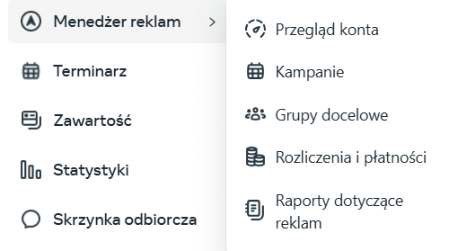Menedżer reklam w Facebook Ads