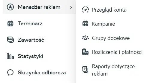 Menedżer reklam w Facebook Ads