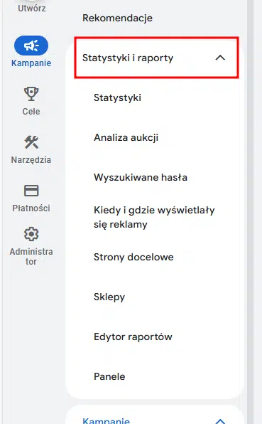 Statystyki i raporty w GA4