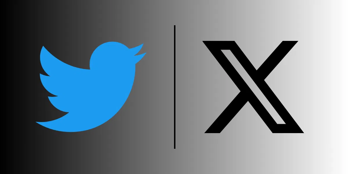 Logo Twittera przed i po 2023 r.