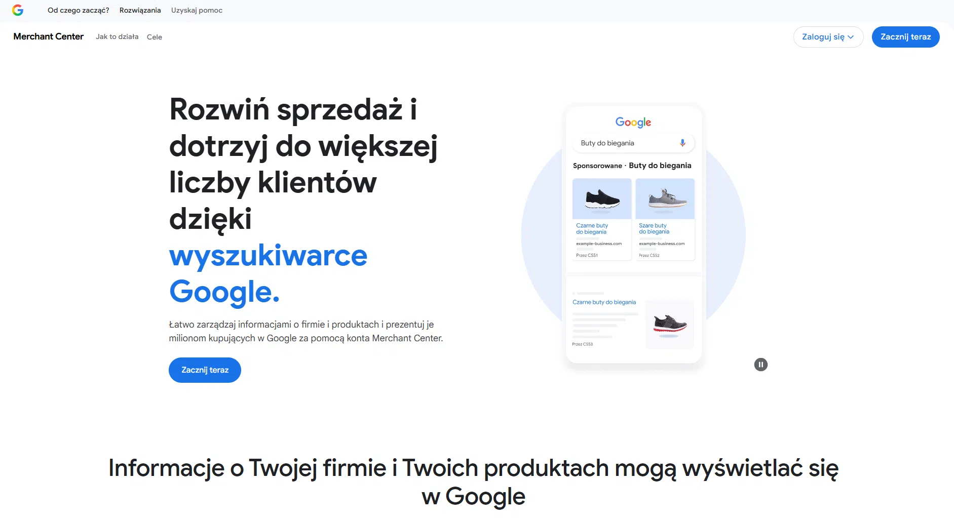 Google Merchant Center - strona główna