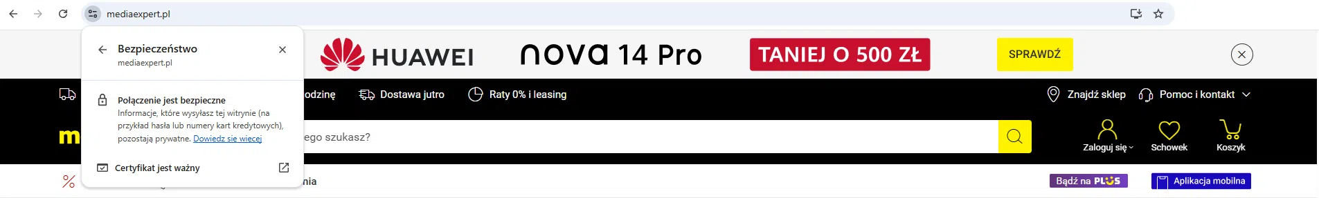 Aktywny certyfikat SSL w sklepie internetowym